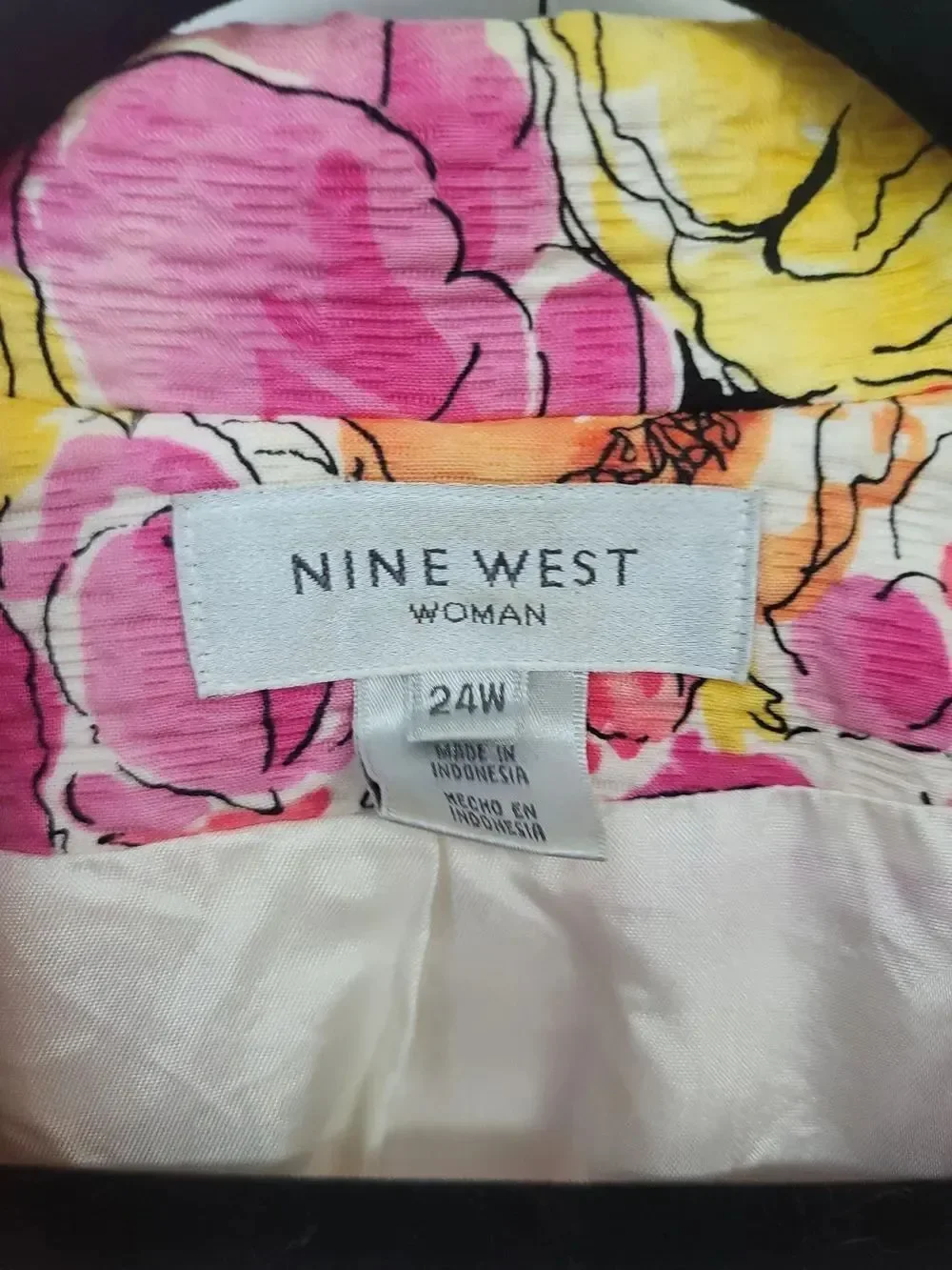 Nine West Vintage Floral Blazer Jacket Plus Size 24W